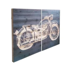Kirkland's Home Motorcycle Wood Wall Plaques, Set Of 2- Wall Plaques