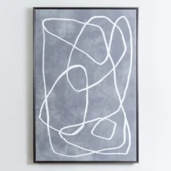 Kirkland's Home Mottled Gray Thoughts Framed Art Print- Framed Art