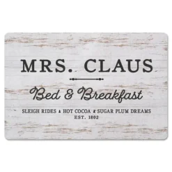 Kirkland's Home Mrs. Claus Bed & Breakfast Christmas Floor Mat- Kitchen & Floor Mats