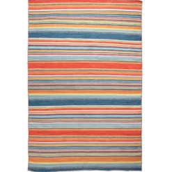 Kirkland's Home Multi Dhurri Stripe Indoor/Outdoor Area Rug, 5X7- Outdoor Rugs