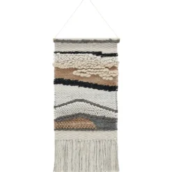 Kirkland's Home Multicolor Abstract Woven Fringe Wall Hanging- Wall Plaques