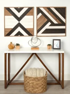 Kirkland's Home Multicolor Baralt Shiplap Wood Wall Plaque- Wall Plaques