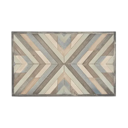 Kirkland's Home Multicolor Criss Cross Chevron Wood Wall Plaque- Wall Plaques