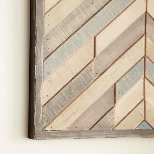 Kirkland's Home Multicolor Criss Cross Chevron Wood Wall Plaque- Wall Plaques