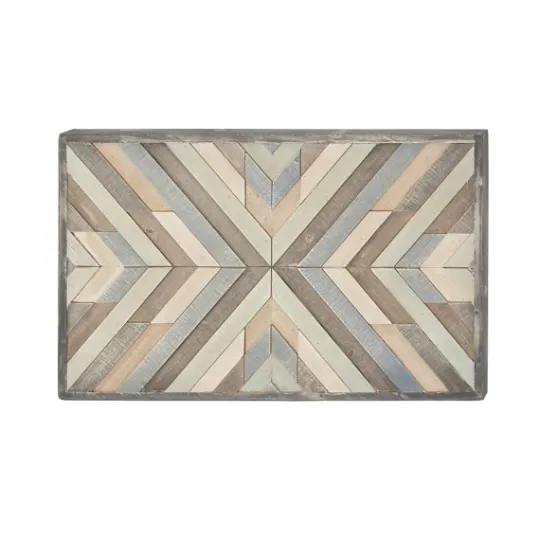 Kirkland's Home Multicolor Criss Cross Chevron Wood Wall Plaque- Wall Plaques