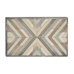 Kirkland's Home Multicolor Criss Cross Chevron Wood Wall Plaque- Wall Plaques