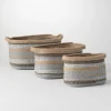 Kirkland's Home Multicolor Jute And Polyester Baskets, Set Of 3- Baskets & Boxes