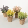 Kirkland's Home Multicolor Lavender Burlap Arrangements, Set Of 4- Arrangements & Greenery