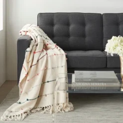 Kirkland's Home Multicolor Loop Striped Throw- Blankets & Throws