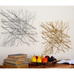 Kirkland's Home Multicolor Metal Abstract Wall Plaques, Set Of 2- Wall Plaques