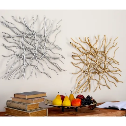 Kirkland's Home Multicolor Metal Abstract Wall Plaques, Set Of 2- Wall Plaques