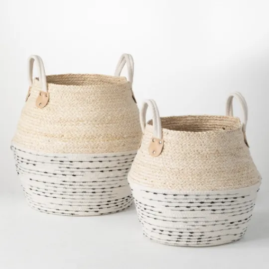 Kirkland's Home Multicolor Natural Maize Woven Baskets, Set Of 2- Baskets & Boxes