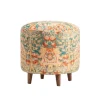 Kirkland's Home Multicolor Patterned Wood Ottoman Stool- Benches & Ottomans