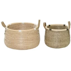 Kirkland's Home Multicolor Wooden Baskets, Set Of 2- Baskets & Boxes