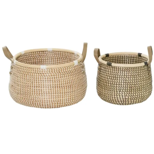 Kirkland's Home Multicolor Wooden Baskets, Set Of 2- Baskets & Boxes