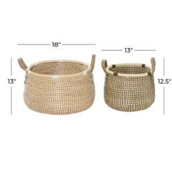 Kirkland's Home Multicolor Wooden Baskets, Set Of 2- Baskets & Boxes