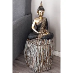 Kirkland's Home Mussel Shell Hexagonal Accent Table- Accent & End Tables