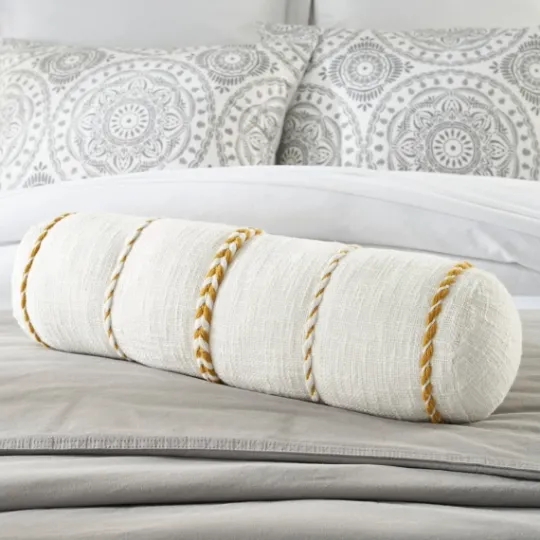 Kirkland's Home Mustard Braided Twist Lumbar Throw Pillow- Pillows