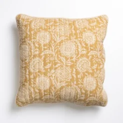 Kirkland's Home Mustard Stitched Blossoms Pillow- Pillows