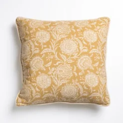 Kirkland's Home Mustard Stitched Blossoms Pillow- Pillows