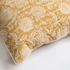 Kirkland's Home Mustard Stitched Blossoms Pillow- Pillows