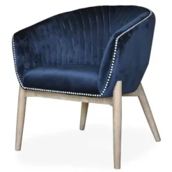 Kirkland's Home Nadia Navy Velvet Club Chair- Accent Chairs