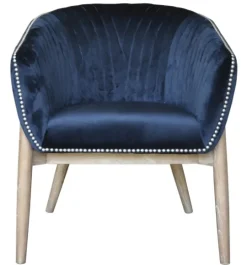 Kirkland's Home Nadia Navy Velvet Club Chair- Accent Chairs