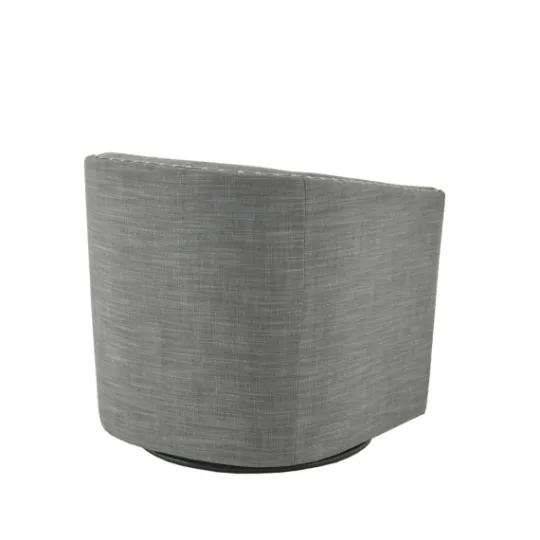 Kirkland's Home Nailhead Swivelling Barrel Accent Chair- Accent Chairs
