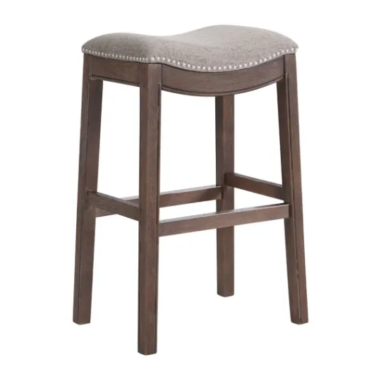 Kirkland's Home Nailhead Trim Saddle Bar Stool- Bar Stools & Counter Height Stools