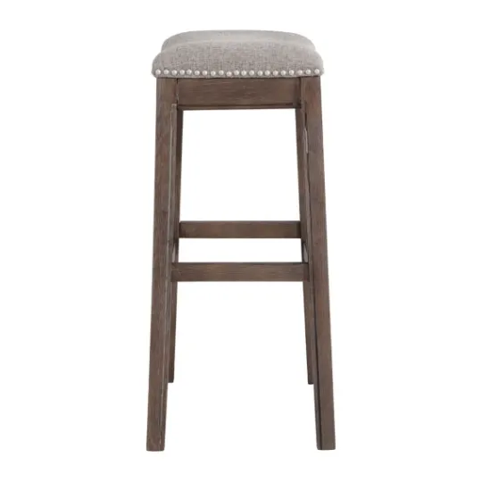 Kirkland's Home Nailhead Trim Saddle Bar Stool- Bar Stools & Counter Height Stools