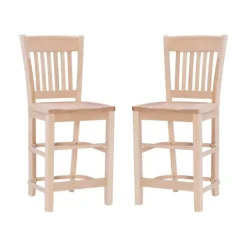 Kirkland's Home Natie Unfinished Counter Stools, Set Of 2- Bar Stools & Counter Height Stools