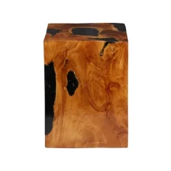 Kirkland's Home Natural Abstract Teak Wood Grain Accent Table- Accent & End Tables