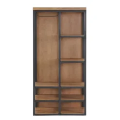 Kirkland's Home Natural Acacia Wood And Metal 5-Shelf Hall Tree- Entryway Furniture