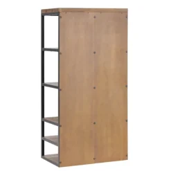 Kirkland's Home Natural Acacia Wood And Metal 5-Shelf Hall Tree- Entryway Furniture