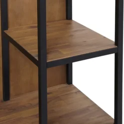 Kirkland's Home Natural Acacia Wood And Metal 5-Shelf Hall Tree- Entryway Furniture