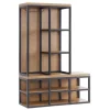 Kirkland's Home Natural Acacia Wood And Metal Hall Tree With Bench- Entryway Furniture
