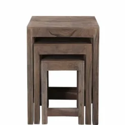 Kirkland's Home Natural Acacia Wood Nesting 3-Pc. Accent Table Set- Accent & End Tables