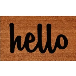 Kirkland's Home Natural And Black Coir Hello Doormat, 36X24 In.- Doormats