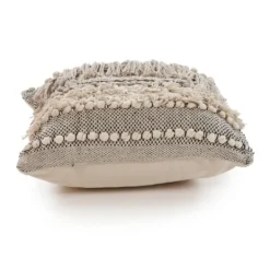 Kirkland's Home Natural And Black Cozy Fringe Pillow- Pillows