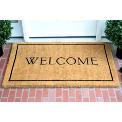 Kirkland's Home Natural And Black Welcome Doormat, 48X30 In.- Doormats