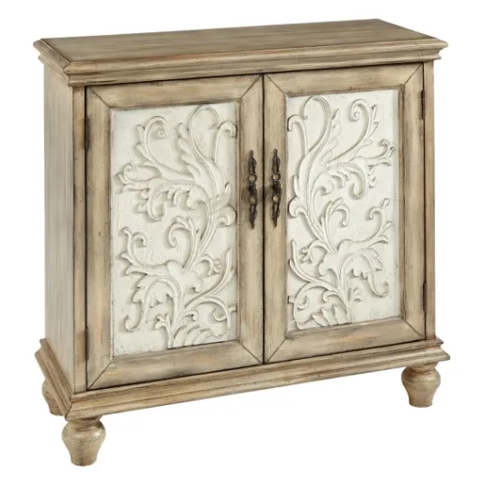 Kirkland's Home Natural And Cream Two-Tone Whitt Cabinet- Cabinets & Sideboards