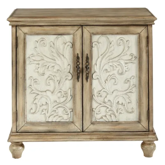 Kirkland's Home Natural And Cream Two-Tone Whitt Cabinet- Cabinets & Sideboards