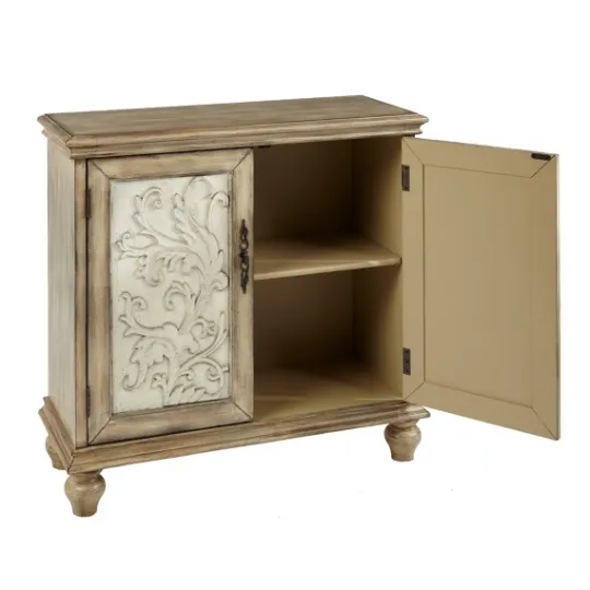 Kirkland's Home Natural And Cream Two-Tone Whitt Cabinet- Cabinets & Sideboards