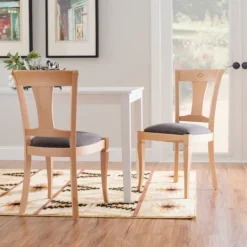 Kirkland's Home Natural And Gray Linen Dining Chairs, Set Of 2- Dining Chairs