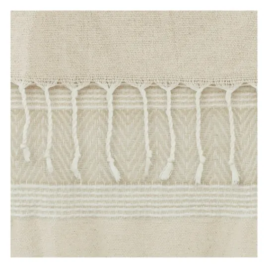 Kirkland's Home Natural And White Colorblock Chevron Throw- Blankets & Throws