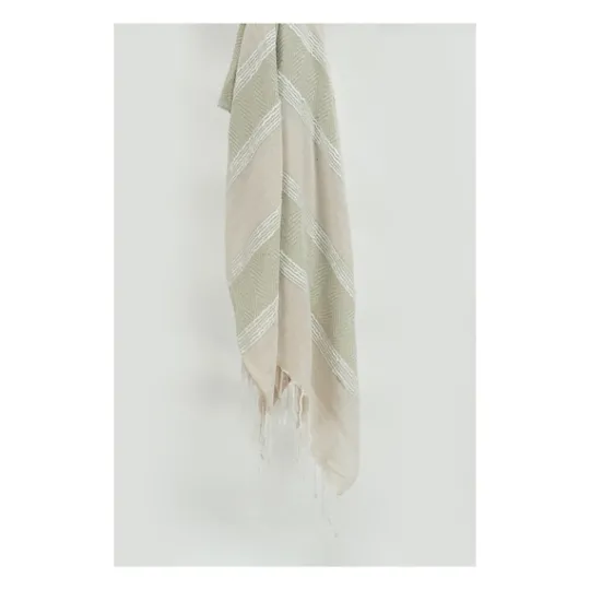 Kirkland's Home Natural And White Colorblock Chevron Throw- Blankets & Throws
