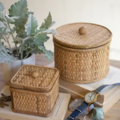 Kirkland's Home Natural Antique Woven 2-Pc. Box Set- Baskets & Boxes