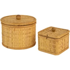 Kirkland's Home Natural Antique Woven 2-Pc. Box Set- Baskets & Boxes