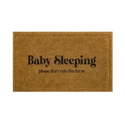Kirkland's Home Natural Baby Sleeping Funny Doormat- Doormats