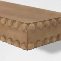 Kirkland's Home Natural Beaded Wood Large Floating Shelf- Shelves